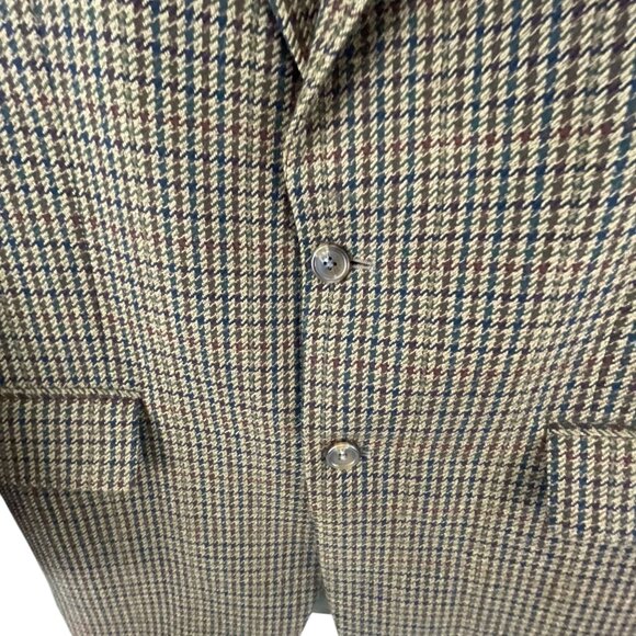Polo University Club By Ralph Lauren Mens Houndstooth Blazer 43 T Wool Brown - Picture 9 of 12